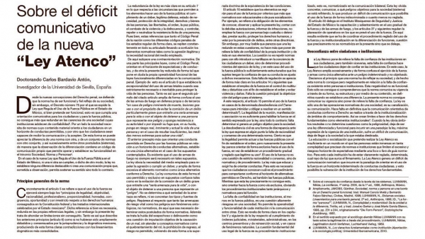 Sobre el déficit comunicativo de la nueva &quot;Ley Atenco&quot;